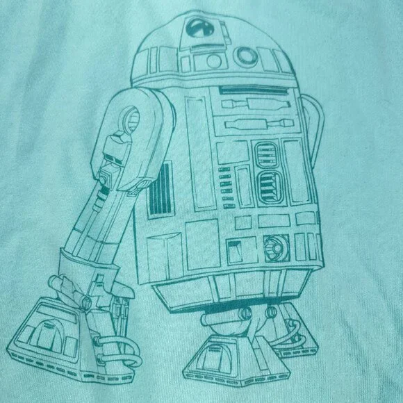 Disney Star Wars Youth Size Large 10-12 Sweatshirt R2-D2 Graphic Green NWOT - Picture 7 of 14